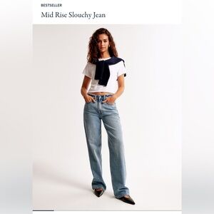 Abercrombie & Fitch The Slouchy Jean Mid Rise Sz 27 Short